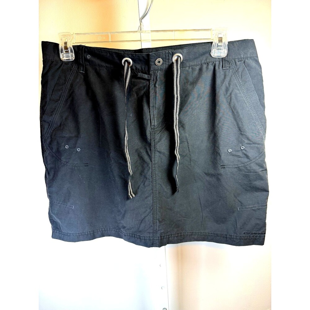 Columbia Arch Cape Skort Women's Large Black Cotton Nylon Drawstring Hiking